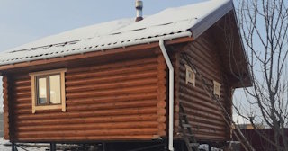 Баня из оцилиндрованного бревна под ключ в ессентуках - от 135408 рублей
